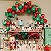 Merry Christmas Balloon Arch Garland Kit - 115 Pieces Green Red White Gold Confetti Balloons with Santa Claus Mylar Balloon for Christmas Party Decorations New Year Baby Shower Birthday Party Supplies