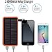 Solar Charger 24000mAh,WBPINE Solar Power Bank Waterproof Dual USB Output with 3 Solar Panels External Battery Bank Flashlights for iPhone,Samsung,iPad,Smartphone,Bluetooth Speak and More (Orange)
