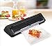 Food Vacuum Sealer by NEXT-SHINE| Automatic Vacuum Air Sealing System 110W Working Power with Starter Kits (Including 10pcs Food Preservation Bags, Canister Hose and Battery Cable) Black