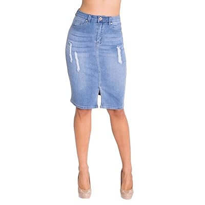 Amazon Frayed Denim Pencil Skirt Buy High Waist Women Denim Skirts