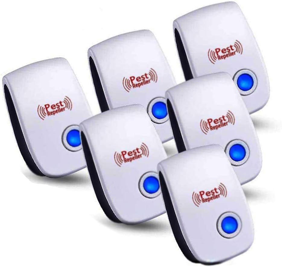 Ultrasonic Pest Repeller, 2020 Upgrated 6 Packs Electronic Pest Repellent Indoor Pest Control Plug in, Mice Repellent for Insect, Bugs, Ants, Spiders, Roaches, Flies, Mosquitos, Non-Toxic