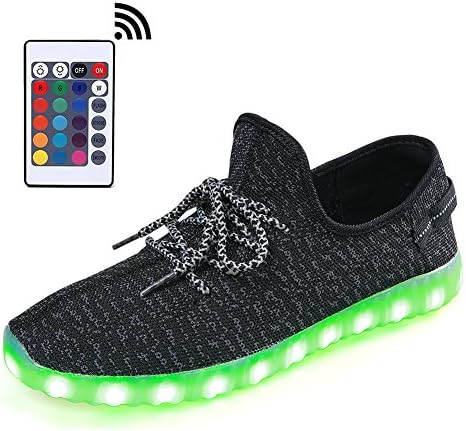 LeoVera Remote Light up Shoes USB Charging LED Shoes Flashing Sneakers LVBYZ17-Black02-40