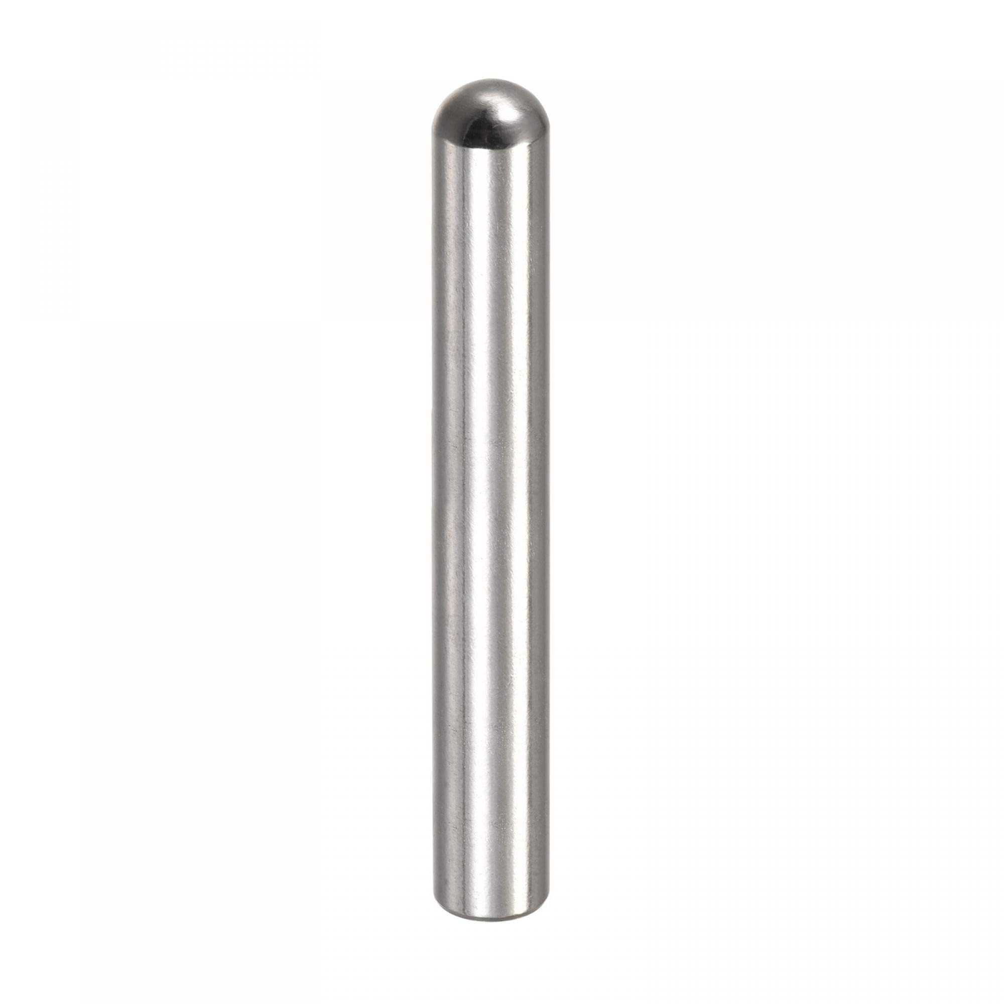TOP-VIGOR 1Pcs 10mm x 80mm Dowel Pins, 304 Stainless Steel Round Head Flat Chamfered End Shelf Pegs Support Fasten Elements Silver Tone