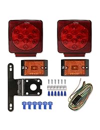 Juego de 4 luces LED impermeables para remolque de barco con luz trasera sumergible para luces traseras de marcha y parada de giro, luz de marcha atrás para camión, caravana, camión, remolque, autobús, vehículo, DC12 V, universal.
