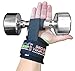 Best Heavy Duty Lifting Straps Neoprene Padded 1 Pair Wrist Wraps & Rubbery Grip Support