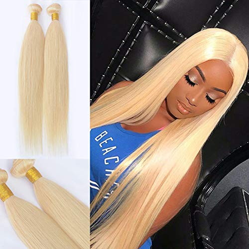 SeraphicWig Blonde Human Hair Silky Straight Bundles Brazilian Virgin Human Hair Weft for Women Colour 613 (1 Bundle 10inch 100g)