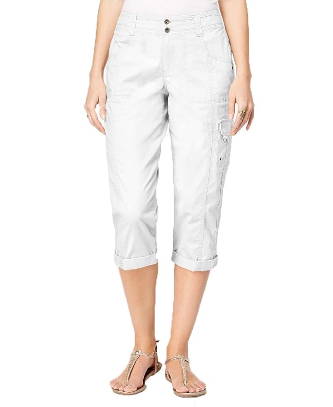 Buy Style & Co. Petite Cargo Capris (Bright White, 4P) at Amazon.in
