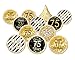 Black and Gold 75th Birthday Party Favor Stickers, Chocolate Kisses Candy Stickers - 180 Labels