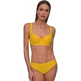 DKNY Womens Bikini Set ̶ Molded Bra Bikini Top & Low Rise Bottom with Ring Detail