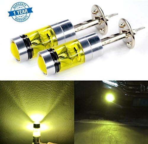 TOPOND 2X H1 High Power Max 100W Extremely Bright 1100LM LED Lights Bulbs for Car Truck Fog Lights Lamps Or DRL Replacement, Yellow