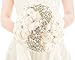 Pavian Advanced Customization S Type Brooch Wedding bouqeut Bride Holding Flowers with Rhinestone Pearl Ivory