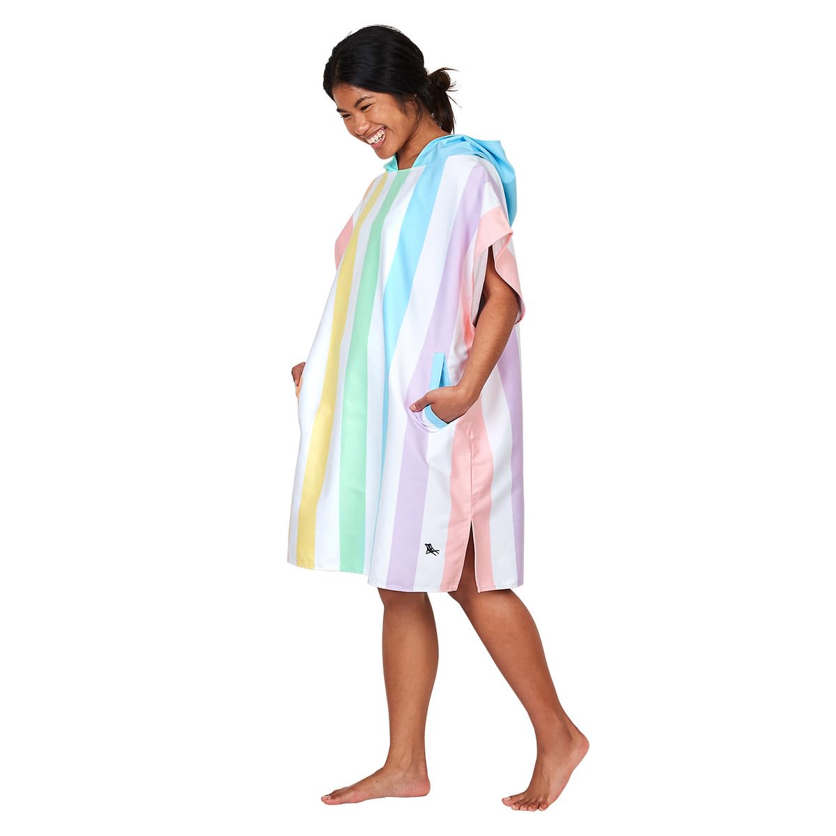 Dock & Bay Adult Beach Poncho - Hooded Towel with Deep Pockets - For Beach & Pool - Super Absorbent, Quick Dry - Summer - Unicorn Waves, Large (105x80cm, 41x31)