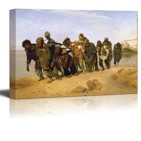 Barge Haulers on The Volga by Ilya Repin Giclee Canvas Prints Wrapped Gallery Wall Art | Stretched and Framed Ready to Hang - 12" x 18"