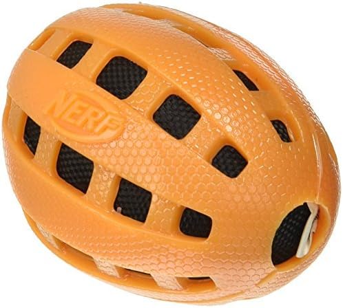 Nerf Dog Toys Tpr Crunch and Squeak Football, 4, Orange/Green by Nerf Dog Toys