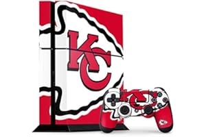 Skinit Decal Gaming Skin Compatible with PS4 Console and Controller Bundle - Officially Licensed NFL Kansas City Chiefs Large Logo Design