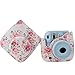 Elvam Camera Case Bag Purse Compatible with Fujifilm Mini 11/9/8 Instant Camera with Detachable Adjustable Strap - White Flower