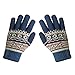 LETHMIK Womens&Girls Thick Knit Gloves Warm Winter Colorful Glove with Wool Lined Blue