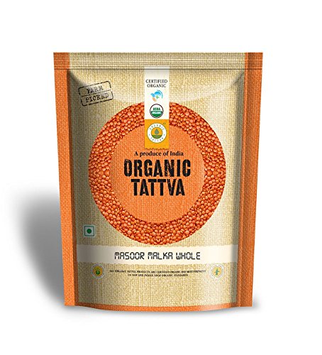 Organic Tattva Masoor Malka Dal Whole Red Lentils, 500g Certified By USDAUSDA Organic