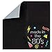 Juvale Made in the 80's Paper Napkins for Birthday Parties (5 x 5 in, Black, 50 Pack) - 80s Centerpiece Decorations - Disposable Party Decor Napkins