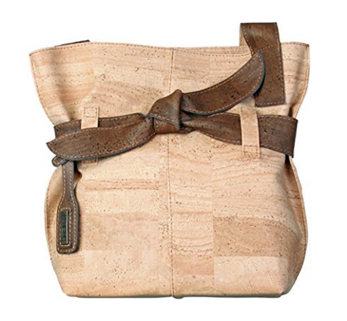 Artelusa Cork Handbags. Natural Cork Big Bow Shoulder Bag Made in Portugal.