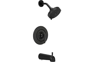 LANMUN Matte Black Shower Trim Kit Compatible with moen T2903EPBL Black Shower Trim Kit, Easy to Install, Featuring Single Function Shower Head and Shower Handle, Requires 2510 valve