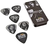 Dunlop BOBPT03M Bob Marley Silver Portrait Series Pick Tin, Assorted, Medium, 6 Picks/Tin