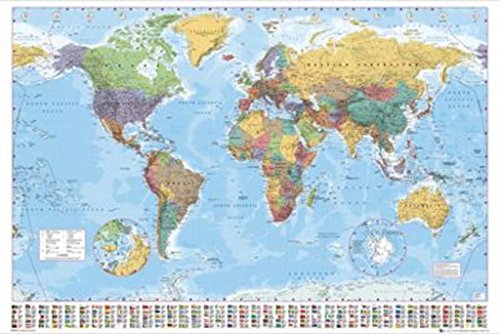 World Map 2015 Giant Poster 55 inch x 39 inch