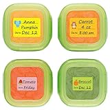 Baby Food Labels, Removable Write-On Date Labels for Food Storage Containers & Baby Bottles, Great for Daycare, Pack of 90