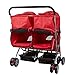 Pet Stroller Twin Folding Dog Cat Carrier Travel Cart, Multiple Colors Red