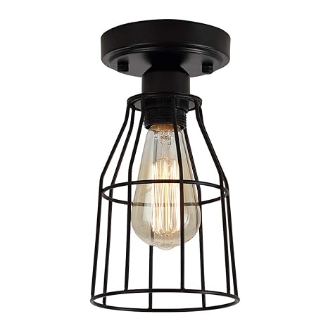 Create For Life Industrial Vintage Flush Mount Ceiling Light