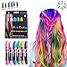 Hair Chalk Pens, LAWOHO 6 Colors Temporary Hair Chalks Salon, Non-Toxic Washable Hair Dye Colors for Halloween Christmas Birthday Party, Cosplay, Concert, Gifts for Girls Kids & Adults