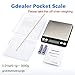 AiPoter Digital Pocket Kitchen Scale 0.01oz/0.1g 3000g Kitchen Food Scale Weight Compact Scale, Tare, Stainless Steel, Backlit Display
