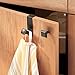 mDesign Decorative Metal Over the Cabinet Kitchen Hooks - Hang Over Cabinet Doors - Holds Dish Towels, Hand Towels, Pot Holders, Oven Mits - 3 Pack - Bronze