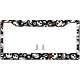 GENANY Nightmare Skeleton License Plate Frame License Plate Frames, Horror Car License Plate Cover Fits Standard US Vehicles, Horror Car Accessories, Personalised Car Decorations for Women Men