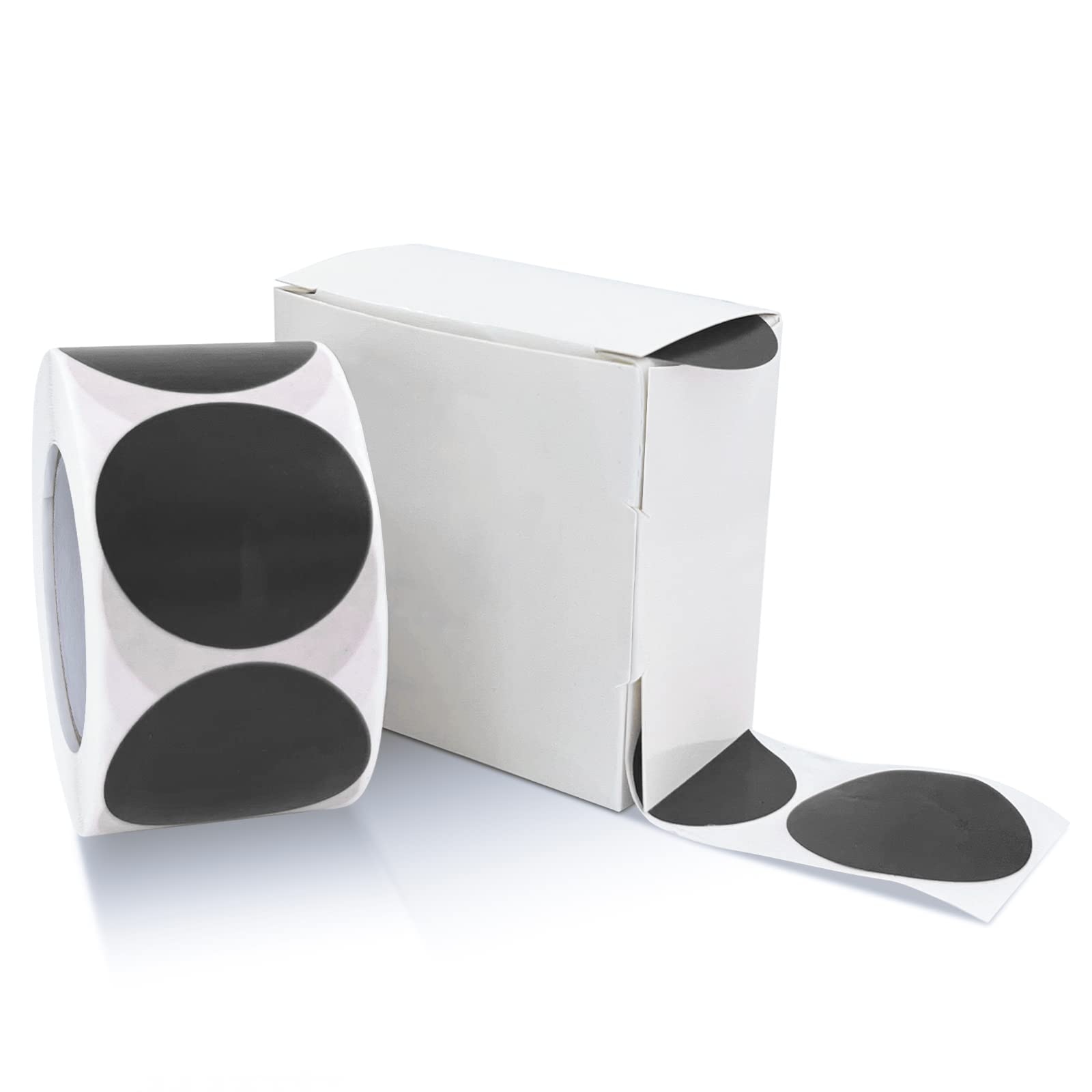 Round Stickers Black 25mm Circle Labels with Dispenser Box Color Coding Dot Sticker Waterproof Removable Roll of 500