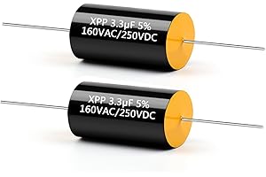 Cermant 2PCS Capacitor Frequency Divider 250V 3.3UF Car Tweeter Audio Speaker Frequency Divider Crossover Polypropylene Film Non-Polarity Capacitor