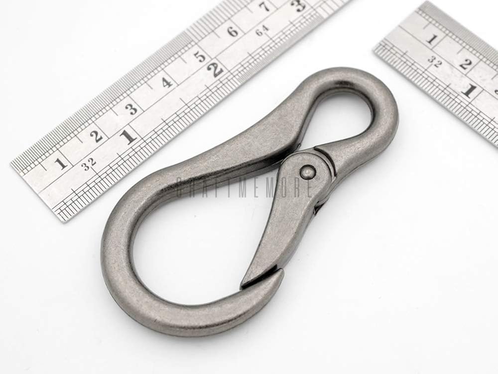 CRAFTMEMORE 2pcs Carabiner Spring Snap Hook Paracord Camping Keychain Accessories Push Gate Spring Clips HR8: Clothing