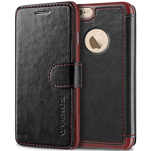 VRS Design Apple iPhone 6S/6S Plus [Layered Dandy] PU Leather Wallet Case Black