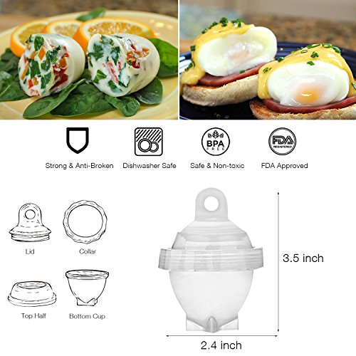 WEBSUN Hard Boiled Eggs Cooker with Egg Separator AS SEEN ON TV, BPA Free Egg Cooker Hard & Soft Maker (White 7 PCS)