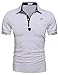 Hotouch Mens Summer Fashion Casual Button Down Polo Shirts Green Polo T Shirts (Gray L)