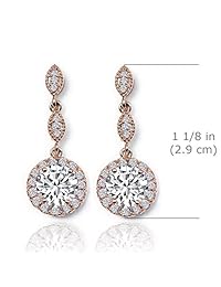 A+O Bridesmaid Gift, Wedding Drop Dangle Crystal Earrings in Silver, Gold, Rose Gold