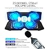 Fosmon 4 Fan Cooling Pad Compatible With 13" to 17-inch Gaming Laptop PS4 MacBook Pro, 1200 RPM Max 75CFM Air Flow, USB Powered Quiet Cooler Fan Portable Stand with Dual 2.0 USB Ports, Blue LED Lights
