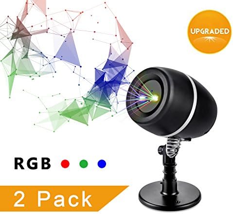Christmas Laser Lights,Outdoor Projector lights with Remote Control by Clustars ,IP65 Waterproof,Red ,Green and Blue Laser Light Show Garden Spotlight For Xmas Holiday Party Landscape Decoration