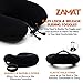 ZAMAT Breathable & Comfortable Memory Foam Travel Pillow, Adjustable Travel Neck Pillow for Airplane Travel, 360° Stable Neck Support Airplane Pillow with Soft Velour Cover, Portable Bag (Black)