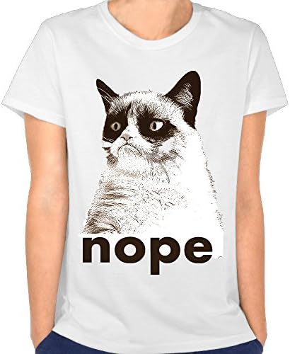Nope Grumpy Cat Art Women's Fashion Graphic Tee
