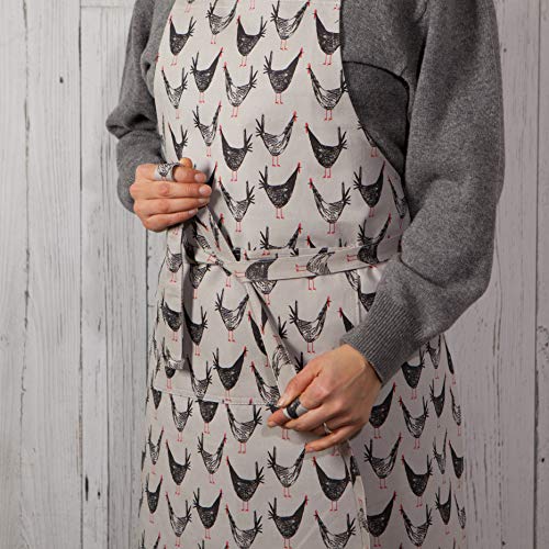 Now Designs Basic Cotton Kitchen Chef's Apron, Chicken Scratch Print