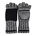 OMECHY Winter Unisex Wool Knitted Fingerless Convertible Gloves with Mitten Cover One Size,Grey