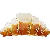 Frinnovan, 1 Pack Bread Hair Claw Clips Funny Food Pretzel Shaped Jaw Clip Cute Small Croissant Claws Barrettes for Women Large Size Style B