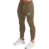 Wangdo Men's Joggers Sweatpants Gym Training Workout Pants Slim Fit with Zipper Pockets
