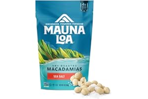 Mauna Loa Sea Salt Roasted Macadamia Nuts, 7 oz Resealable Bag, Keto Friendly, Gluten Free, Healthy Hawaiian Snack